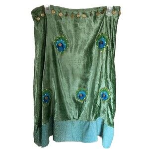 M Blue Plate green indian skirt style#9003 100%Rayon dry clean made in India